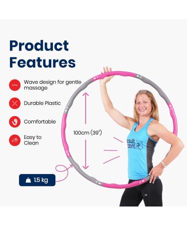 Buy Resultsport Hula Hoop Tires for Adults - 1.2kg 100cm 8 Removable Weighted Fitness Tires Level 1 Training - Pink/Gray - Buy Online on GoSupps.com