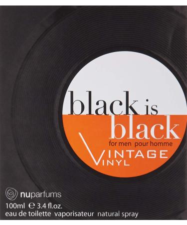 Nu Parfums Black Is Black Vintage Vinyl Eau de Toilette Spray for Men 3.4 Ounce - Buy Online on GoSupps.com