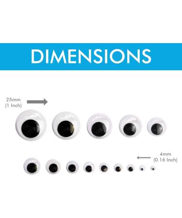 1221 Assorted Sizes Self Adhesive Wiggle Eyes for DIY Crafts - Classic Googly Eyes for Scrapbooking - Buy Online on GoSupps.com