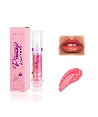 Lip Plumper Gloss Plumping Lip Oil with Chili Extract Spicy Lip Plumper for Women Girls Fuller Lips Instantly Moisturizing High-Shine and Moisturizing (04#)