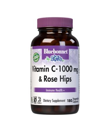 Bluebonnet Nutrition Vitamin C Plus Rose Hips 1000 mg 180 Vegetable Capsules