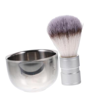 Frcolor Bartbrush suits for men cream beard men's shaving soap shaving soap shaving brush bowl razor brush heating insulation razor cup bowl set metal bowl cup shave