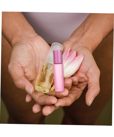 Fomiyes 10-Pack Frosted Roll Bottles for Essential Oils & Perfume | Empty High White Glass Phiole | 8.5x1.8cm Pink Roller Ball Bottles - Buy Online on GoSupps.com