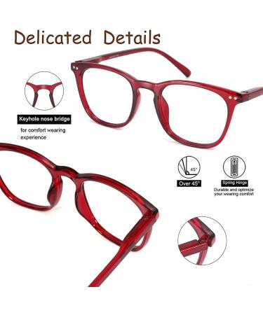 JiSoo Women's Reading Glasses 3.0 - Stylish Designer Readers with Spring Hinge in Red C-red | Comfortable & Trendy 3.0x Eyewear - Buy Online on GoSupps.com