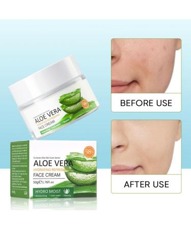 98% Aloe Vera Face Cream Moisturiser Face Women Aloe Vera Hydrating Face Moisturiser For All Skin Types Face Cream for Women for Moisturising Anti-Wrinkle and Nourishing Face - Buy Online on GoSupps.com