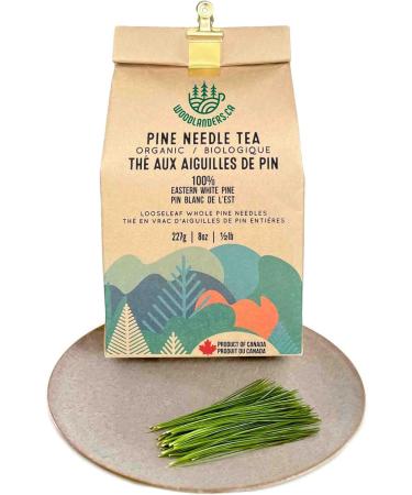 Woodlanders Artisan Organic Canadian Eastern White Pine Needle Tea (LOOSE LEAF) Fresh Loose Leaf Whole Pine Needle Tea and a Product of Canada ::: 1/2 pound (lb) / 227g / 8oz ::: woodlanders.ca 227 g (Pack of 1) - Buy Online on GoSupps.com