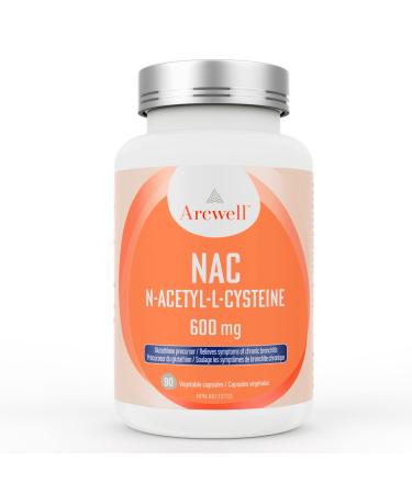 Arcwell NAC (N-Acetyl-L-Cysteine) 600 mg - 90 Vegetable Capsules - Promotes Antioxidant Glutathione Levels | Supports Immune System Lung Health & Detox