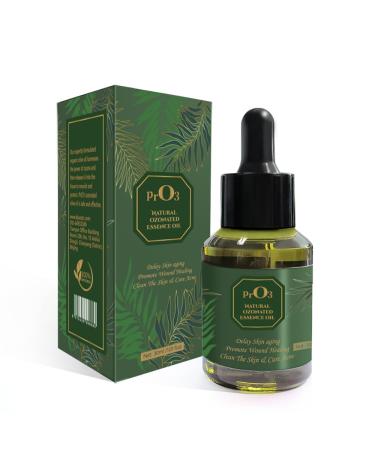 Ozoneted Sunflower Oil-100% Naturel Ozone Oil-1 OZ-Glass Dropper Bottle-Organic Skincare Essence- Rich in Reactive Oxygen.