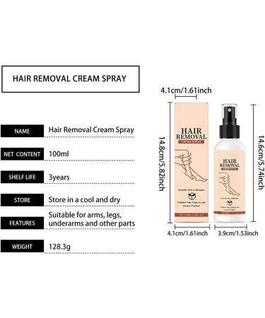 Jingmiger Body Hair Removal Spray - 100ml Compact Soothing Beauty Care | Hair Removal Spray For Face Home Shaving Shower Legs Back Chest Arms Underarms - Buy Online on GoSupps.com