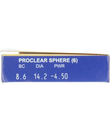 Buy Proclear Spheric Monthly Soft Lenses - 6 Pack | BC 8.6 mm | DIA 14.2 | -4.50 Diopters | International Shipping Available - Buy Online on GoSupps.com