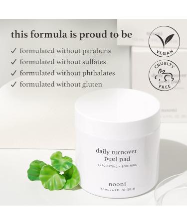 Nooni Daily Turnover Peel Pads - 80 Count | Glycolic Acid Exfoliating Toner with AHA and Centella Asiatica - Buy Online on GoSupps.com