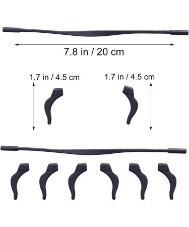 Rosenice 5PCs Silicone Glass Cord Sunglasses Retainer for Kids - Anti-Slip Elastic Eyewear Holder with Ear Hooks - Dark Blue & Black - Buy Online on GoSupps.com