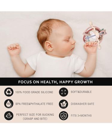 AULEGE Baby Teething Toy | Silicone Teether Toy for Babies 3-12 Months | Rattle Sensory Chew Toys for Teething Relief | BPA Free Beige Navajo White - Buy Online on GoSupps.com