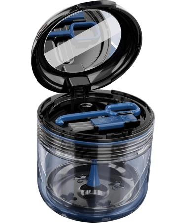 Sureh Retainer Case - Portable Prosthesis Bath Box with Brush & Mirror for Dentures Bridges & Braces (Black) | International Shipping - Buy Online on GoSupps.com