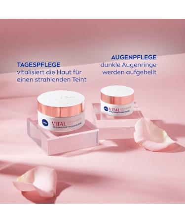  NIVEA NIVEA VITAL Radiant Complexion Rich Day Care for Mature Skin (50ml) Moisturizing Cream with Rose Petals Oil and Calcium Face Care for Enhanced Skin - Buy Online on GoSupps.com