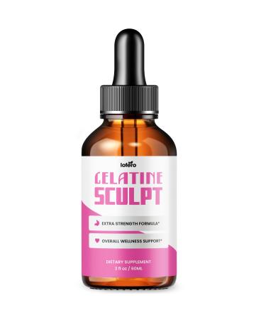 Gelatine Sculpt Drops GelatineSculpt Liquid Supplement Advanced Loss Support Formula Gotas Premium All Natural Daily Vitamin for Maximum Energy Healthy Digestion Sexy Slim Body Wellness Reviews (2oz)