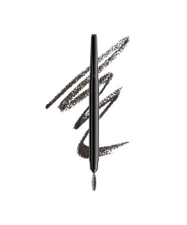 NYX Professional Makeup Precision Brow Pencil Dual Ended with Flat Tip Pencil and Spoolie Brush Vegan Formula Shade: Black 06 Black