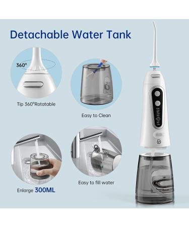 ByDiffer Cordless Water Flosser - 5 Modes, Portable Dental Cleaner, IPX7 Waterproof, 300ML for Travel - Buy Online on GoSupps.com