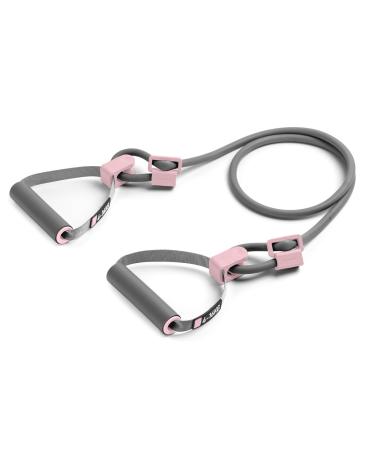 Resistance Band with Handles Adjustable Exercise Bands with Handles Resistance Bands for Physical Therapy Working Out Resistance Training Workout Bands Resistance for Women Men Pastel Pink (Adjustable 8-32 LB Resistance)