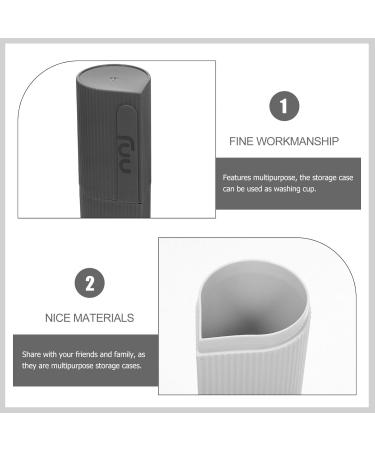 Minkissy Toothbrush Travel Case - 2-Pack Portable Organizer for Trips & Business Travel Gray/White 19.8x7cm - Ideal for Camping & Home Use - Buy Online on GoSupps.com