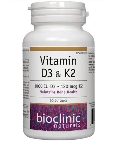 Bioclinic Naturals Vitamin D3 & K2 60 Gels by Bioclinic Naturals