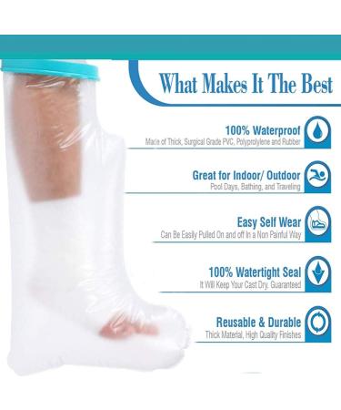 Waterproof Adult Leg Cast Cover - Reusable Shower Boot Protector for Foot Surgery - Keep Cast Dry & Secure During Shower - Buy Online on GoSupps.com