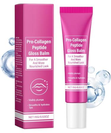 ProCollagen Peptide Lip Gloss Balm Plumping & Moisturizing Balm Hydrates & Softens Light Shine Finish for Plumper All Natural Lip Balm1pc