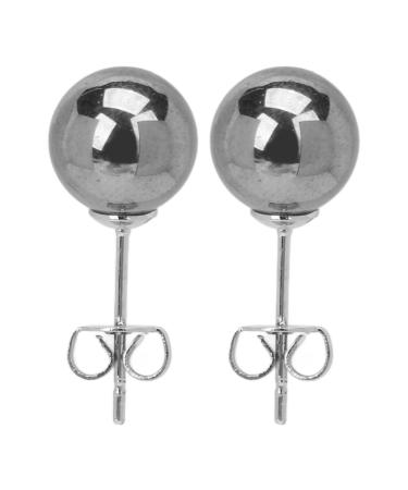 Terahertz Ear Plugs 1 Pair 8mm Ball Studs Terahertz Round Studs Cylinder Earrings for Anxiety Relief for Men and Women