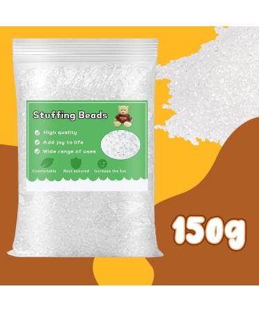 Bupete 150g White Stuffing Beads for Bean Bags & Stuffed Toys - Elastic & Transparent Fill Balls with Pour and Storage Bag - Thermoplastic Fill Beads for Crafts - Buy Online on GoSupps.com