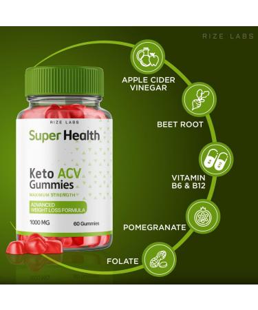 2 Pack Superhealth Keto Gummies - Advanced Weight Loss Belly Fat Apple Cider Vinegar Gummies - 120 Count - Buy Online on GoSupps.com