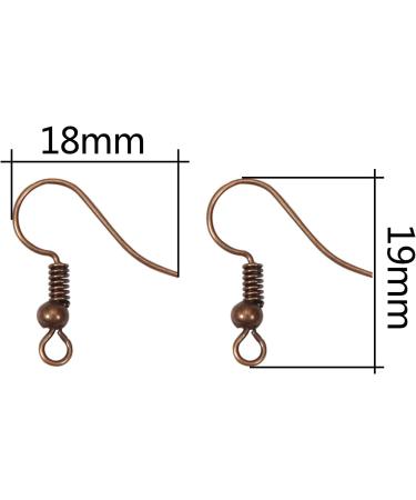 TOAOB 100pcs Hypoallergenic Red Copper Earring Hooks with Ball and Coil - 18mm Fish Hook Earrings Making Supplies - Buy Online on GoSupps.com