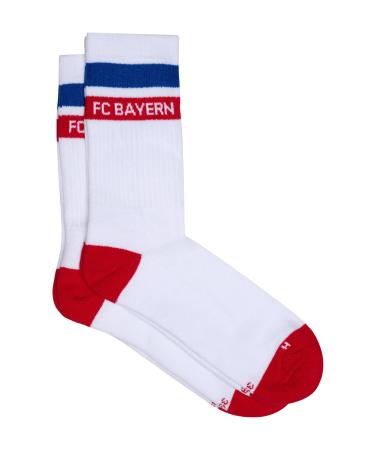 FC Bayern Munich Crew Socks | Classic | Set of 2 | Adults 43-46 White - Buy Online on GoSupps.com