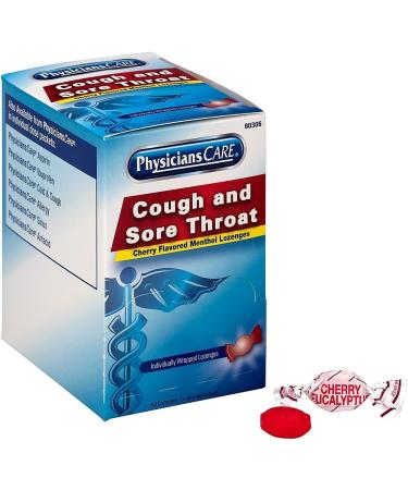 PhysiciansCare 90306 Cough and Sore Throat Cherry Menthol Lozenges 50 Individually Wrapped per Box - Buy Online on GoSupps.com