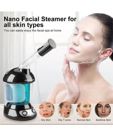 360 Rotatable Ozone Facial Steamer - 40 Min Steam Time - Unclogs Pores - Portable Personal Care - Black - Buy Online on GoSupps.com