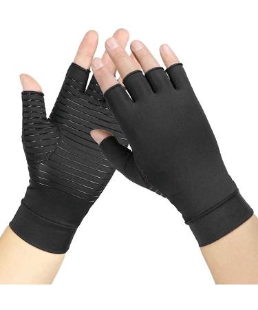 Dewedrt Arthritis Compression Gloves Copper Fiber Comfort Arthritis Glove for Rheumatoid Arthritis Carpal Tunnel Therapy Wrist