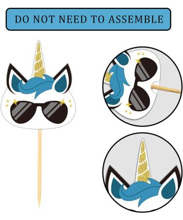 Unicorn Cupcake Toppers Cake Decoration for Unicorn Themed Kid's Birthday Party Decoration Food Picks - Set of 24 - Buy Online on GoSupps.com
