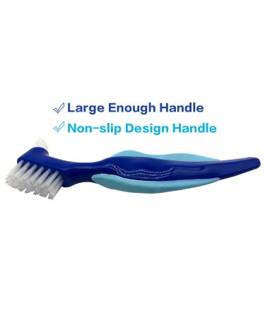 Denture Case with Cups, Toothbrush, and Holder for Travel - Blue | Dentures Container with Basket for Mouth Guard, Night Guard, Retainer - Hard Denture Organizer - Buy Online on GoSupps.com