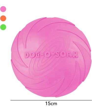 Buy Aimake 3-Piece Dog Frisbee Set - 15cm Natural Rubber for Land & Water - Dog Training Throwing & Catching Toys (Orange Pink Green) - International Shipping Available - Buy Online on GoSupps.com