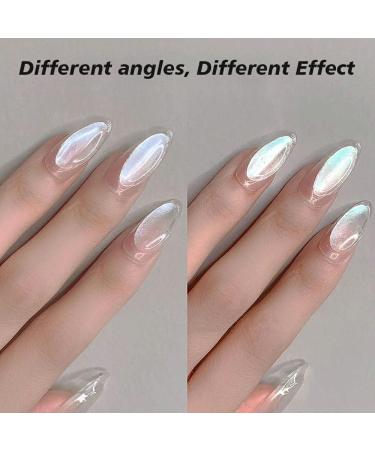 White Pearl Chrome Nail Powder - Mirror Effect Aurora Magic Pigment for High Gloss Glitter Nail Art - Holographic Ice Aurora Dust for Manicure Decorations - Set of 2 Boxes - Buy Online on GoSupps.com