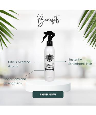 Keratin Blowout Express Hair Smoother- CitrusScented Frizz Control & Shine for All Hair Types Salon-Quality Straightening at Home 8oz - Buy Online on GoSupps.com