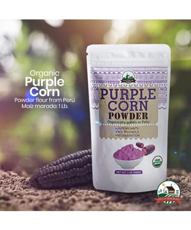 Eco Chacras Organic Purple Corn Powder Flour from Peru - 1 lb | Vegan, Non-GMO, Gluten-Free - Ideal for Breads, Crackers, Tortillas, Cakes & Biscuits - Buy Online on GoSupps.com