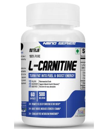 NutriJa L-Carnitine L-Tartrate 1000mg Supplement | Converts Fat into Energy Boosts Energy & Performance | Supports weight Loss | Fastest Muscle Recovery & Reduces Soreness (120 Capsules) 120 count (Pack of 1)