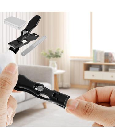 Nail Clippers for Thick Nails Wide Jaw Nail Trimmer Stainless Steel Nail Cutter with Nail Clip Storage Portable Fingernail Cutter Labor Saving Fingernail Trimmer for Women Men Adults(black) - Buy Online on GoSupps.com