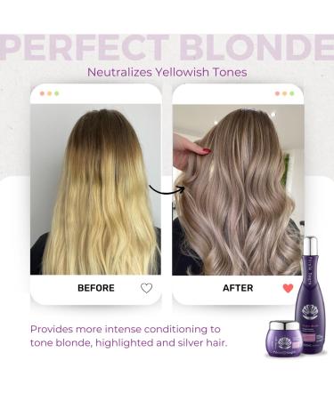 P ROLA NEGRA Perfect Blonde Toning Mask - Neutralizes Yellow Tones for Color Treated Hair - Ideal for Blonde Bleached & Highlighted Hair - 9.87 oz - Buy Online on GoSupps.com