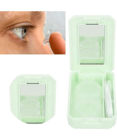Verdant Touch Contact Lens Holder Box - Portable Green Case with Mirror & Tweezers for Easy Storage | Multicolored Contact Lens Organizer - Buy Online on GoSupps.com