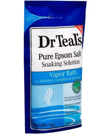 Dr. Teal's Pure Epsom Salt Vapor Bath Soaking Solution Gift Set - Menthol Camphor & Spearmint Essential Oils for Sinus Relief (2 Pack, 2lbs each) - Buy Online on GoSupps.com