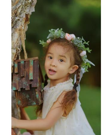 Floral Fall Artificial Baby Breath Flower Halo Wedding Crown Lilac Bridal Headpiece Greenery Crown HC-24 in F-champagne - Buy Online on GoSupps.com