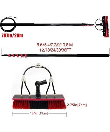 Window Cleaning Pole Kit Water Fed Telescopic Brush Extendable Cleaner Conservatory Roof Extending Rod Water Spray Brush Window Glass Photovoltaic Plate Cleaning 55cm Brush Head 12M/39FT - Buy Online on GoSupps.com