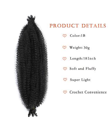 8 Packs Pre-Separated Springy Afro Twist Hair 18 Inch 1B - Synthetic Marley Twist Braiding Hair - Buy Online on GoSupps.com