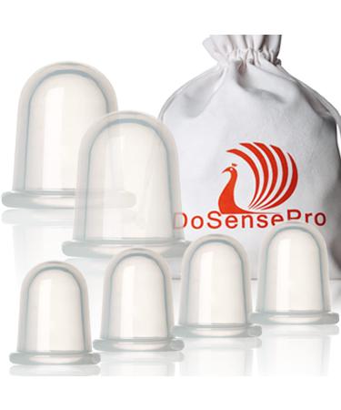 Cupping Therapy Set Massage Cups - by DoSensePro - Acupuncture Home Cupping Therapy Set for Arthritis, Pain Relief, Anti Aging, Anti Cellulite - Best Relaxation Gift - 6 Silicone Vacuum Cups